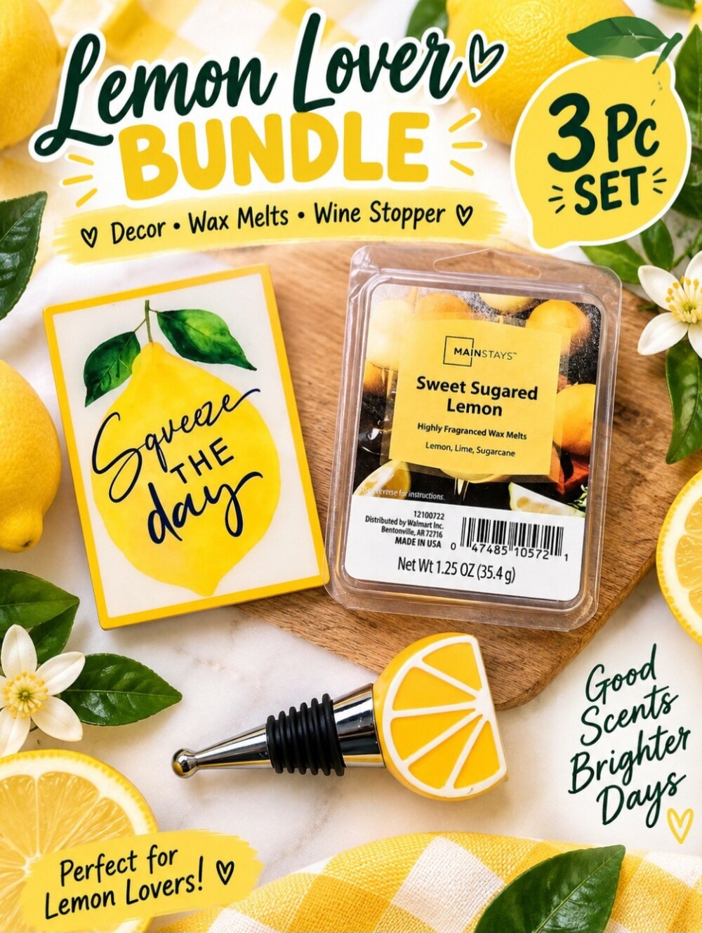 Lemon Themed 3pc Squeeze The Day Bundle